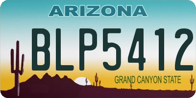 AZ license plate BLP5412
