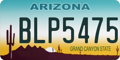 AZ license plate BLP5475