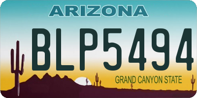 AZ license plate BLP5494