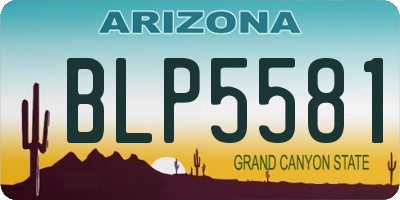 AZ license plate BLP5581