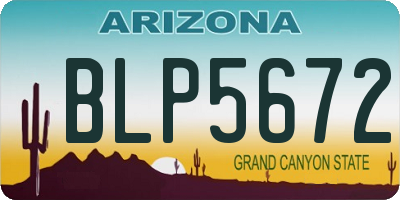 AZ license plate BLP5672