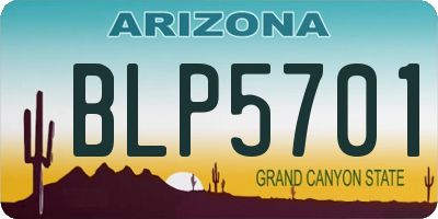 AZ license plate BLP5701