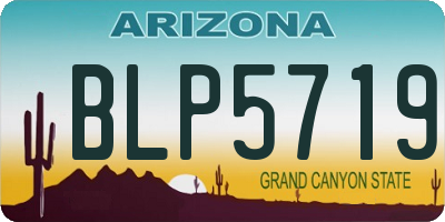 AZ license plate BLP5719