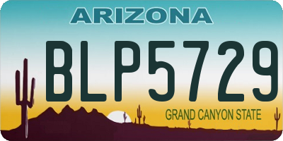 AZ license plate BLP5729