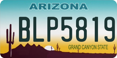 AZ license plate BLP5819