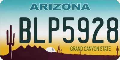 AZ license plate BLP5928