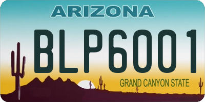 AZ license plate BLP6001