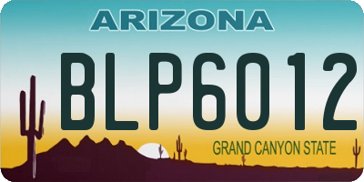 AZ license plate BLP6012
