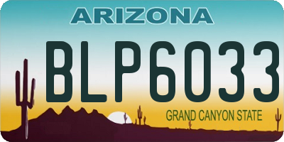 AZ license plate BLP6033