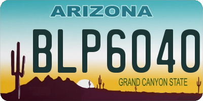 AZ license plate BLP6040