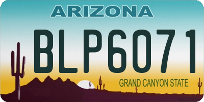 AZ license plate BLP6071