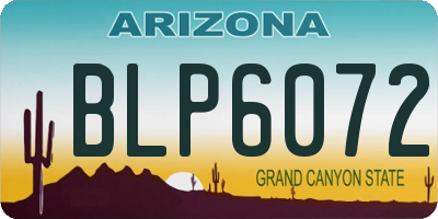 AZ license plate BLP6072