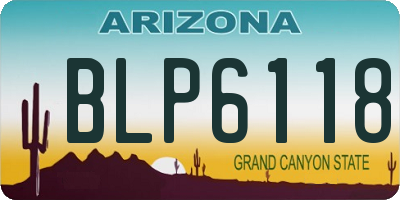 AZ license plate BLP6118