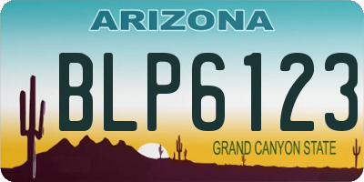 AZ license plate BLP6123