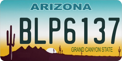 AZ license plate BLP6137
