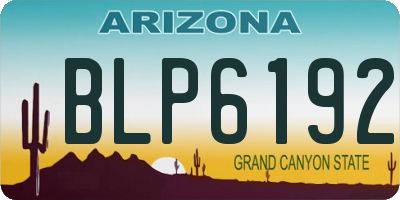 AZ license plate BLP6192