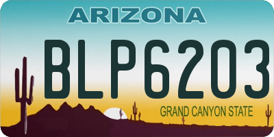 AZ license plate BLP6203