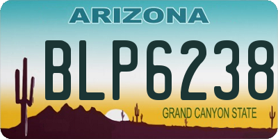 AZ license plate BLP6238