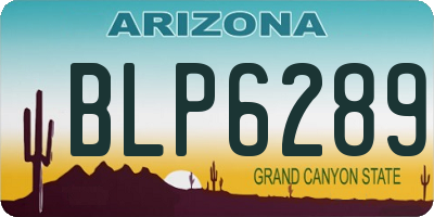 AZ license plate BLP6289