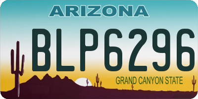 AZ license plate BLP6296