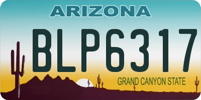 AZ license plate BLP6317