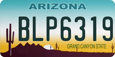AZ license plate BLP6319