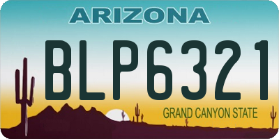 AZ license plate BLP6321