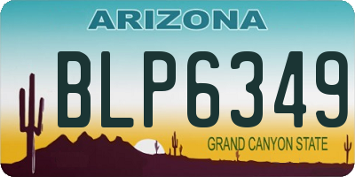 AZ license plate BLP6349