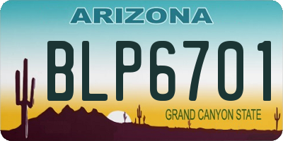 AZ license plate BLP6701