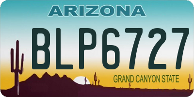AZ license plate BLP6727