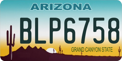 AZ license plate BLP6758