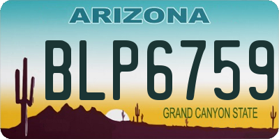 AZ license plate BLP6759