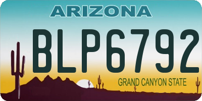 AZ license plate BLP6792