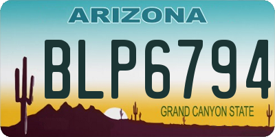 AZ license plate BLP6794
