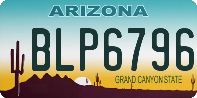 AZ license plate BLP6796