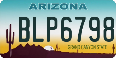 AZ license plate BLP6798