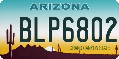 AZ license plate BLP6802
