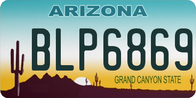 AZ license plate BLP6869