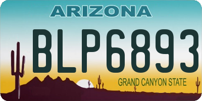 AZ license plate BLP6893