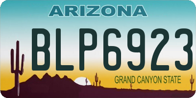 AZ license plate BLP6923