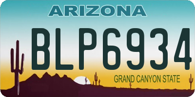 AZ license plate BLP6934