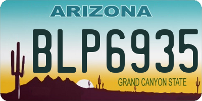 AZ license plate BLP6935