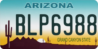 AZ license plate BLP6988