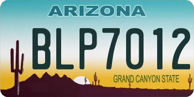 AZ license plate BLP7012