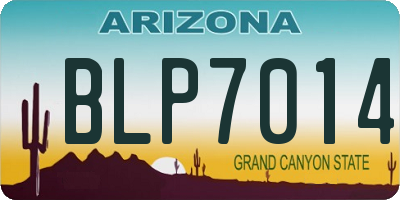 AZ license plate BLP7014