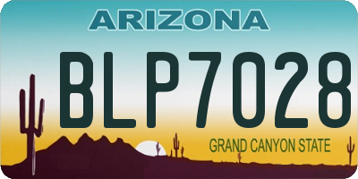 AZ license plate BLP7028