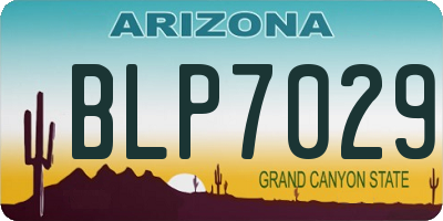 AZ license plate BLP7029