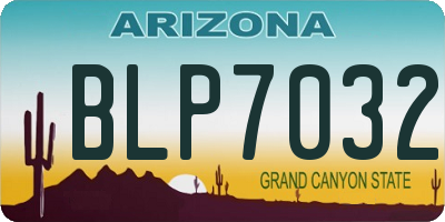 AZ license plate BLP7032