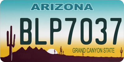 AZ license plate BLP7037