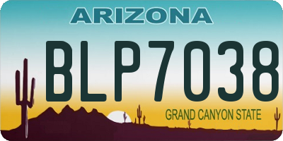 AZ license plate BLP7038